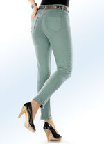 Magic-Jeans mit toller Nietenzier sowie angesagtem Fransensaum JADEGRÜN