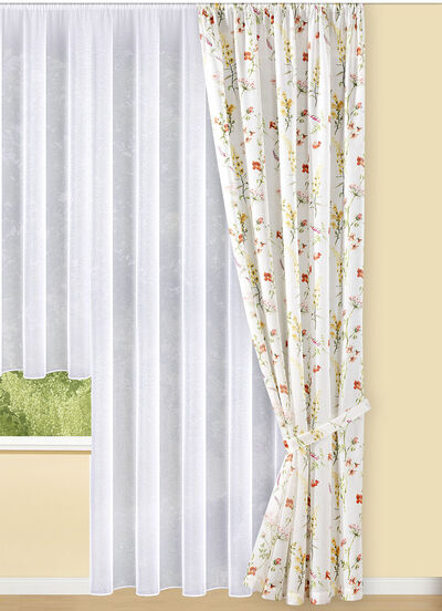 Dekoschal mit Frühlingsblumen-Motiv 