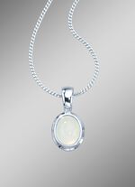 Anh&auml;nger mit Panzerkette und echtem, weissen Mondstein 