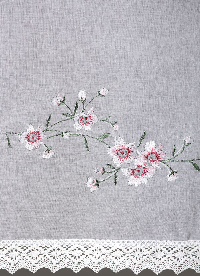 Kurzvorhang Blumenblüten mit Schlaufen 