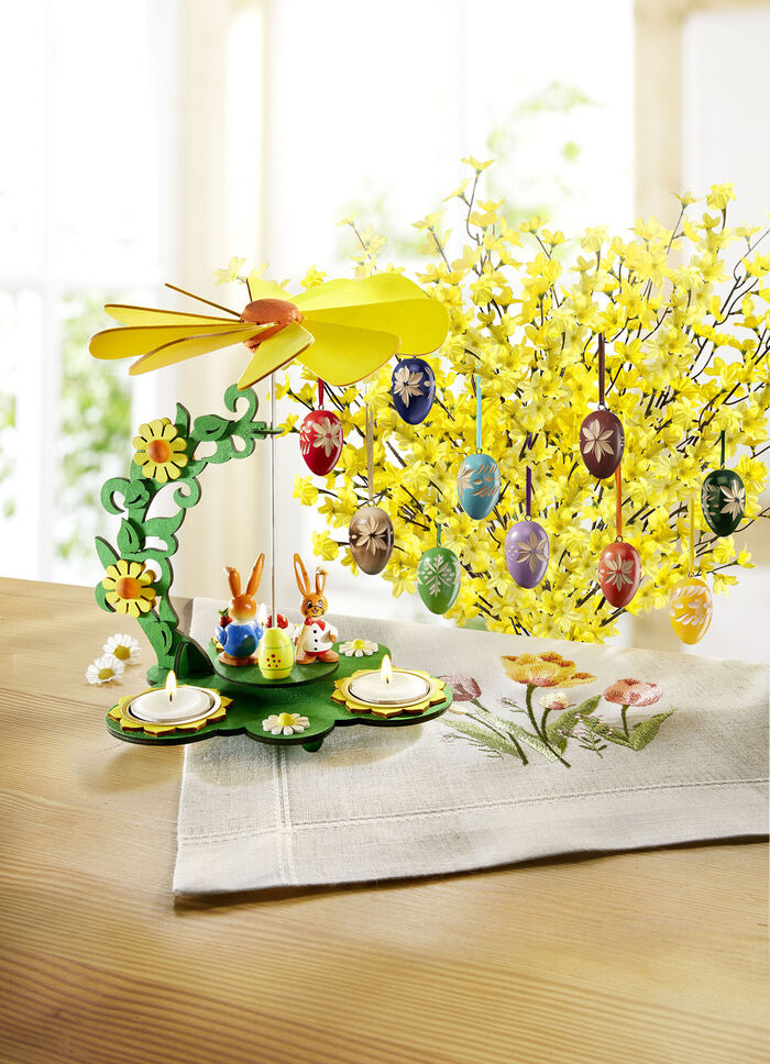 Handgeschnitzte Ei-Hänger, 10er-Set 