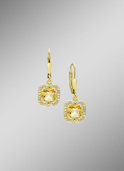 Eleganter Glanz: Ohrringe mit echt Citrin 