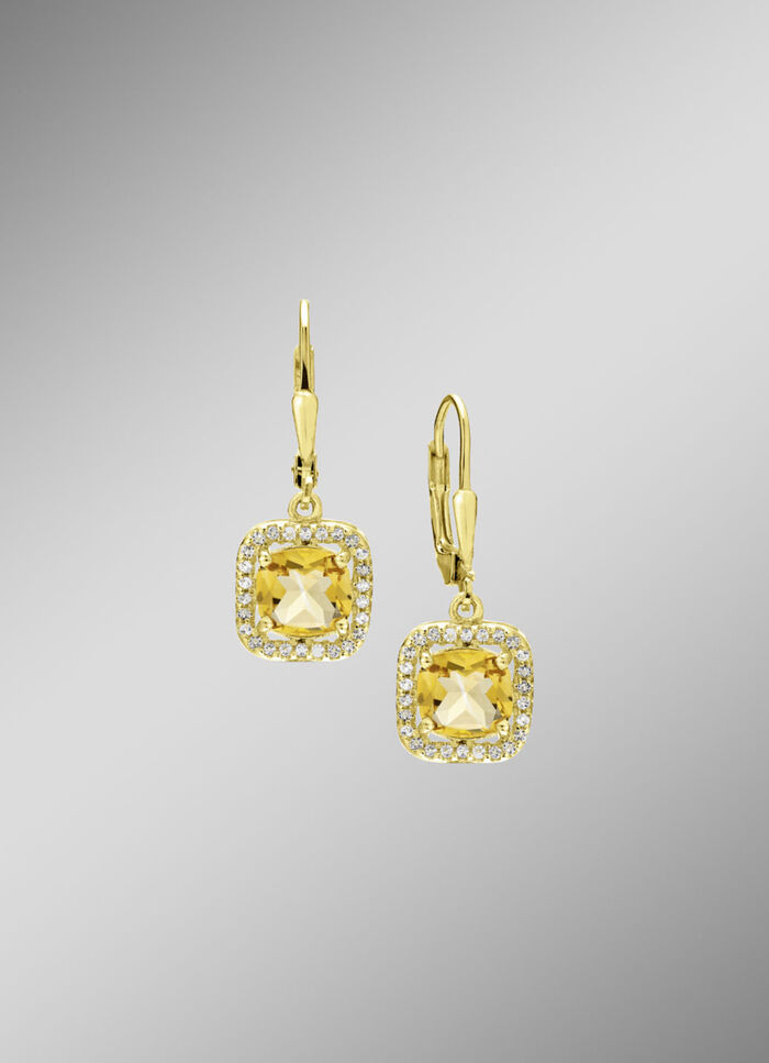 Eleganter Glanz: Ohrringe mit echt Citrin 