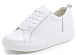 Waldläufer, trendige Damen-Schnürschuhe, Weite H, mit herausnehmbarem Fussbett WEISS