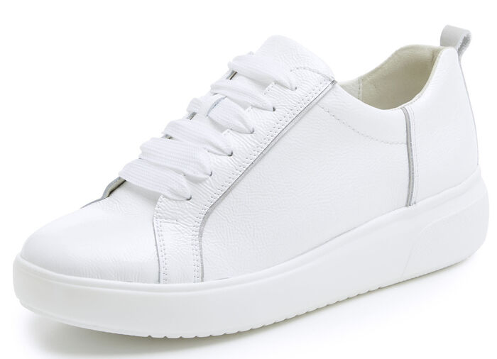 Waldläufer, trendige Damen-Schnürschuhe, Weite H, mit herausnehmbarem Fussbett WEISS