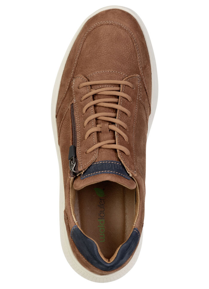 Waldl&auml;ufer, bequeme Herren-Sneaker, Weite H, mit herausnehmbarem Fussbett COGNAC-MARINE