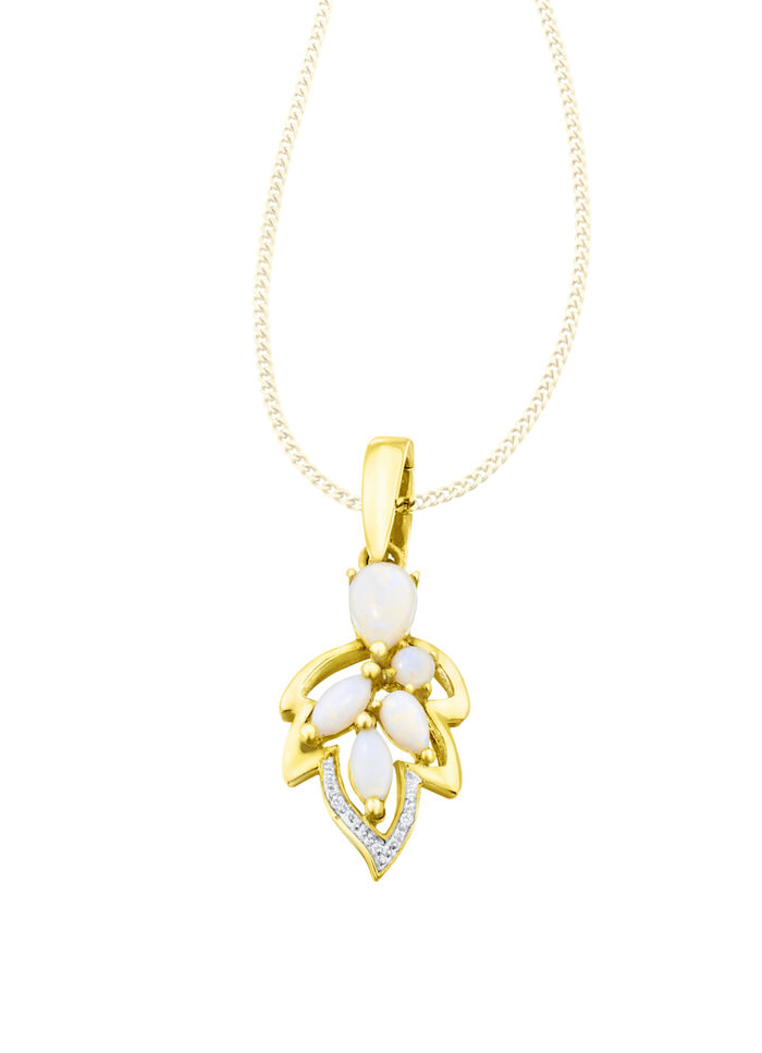 Anhänger mit Opal und Diamanten 