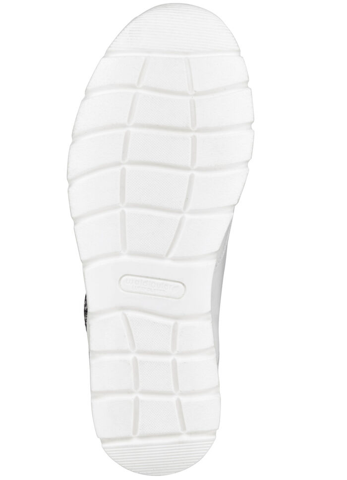 Waldläufer Schnürschuh aus interessantem Materialmix WEISS-ALTSILBER