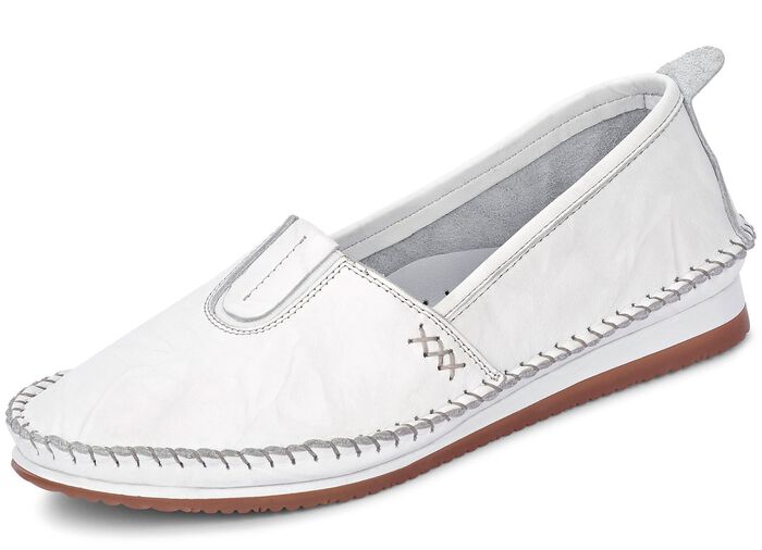 Andrea Conti, leichte Damen-Slipper, mit Gummizug WEISS