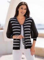 Strickjacke mit feinen Chiffonärmeln 