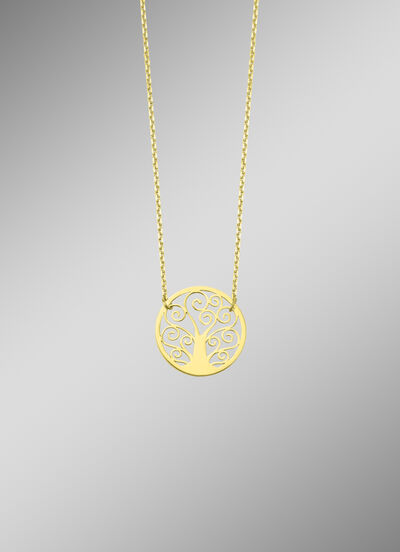 Filigrane Lebensbaum-Halskette aus Gold 585/- fein 