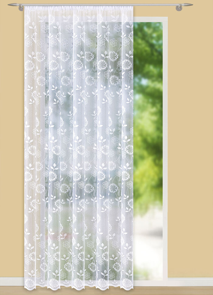 Langvorhang mit Universalschienenband und gebogten Abschl&uuml;ssen 