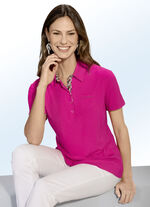 Hübsches Poloshirt mit Kontrast-Besatz PINK