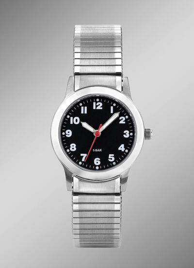 Para-Quartz-Damenuhr mit Edelstahlzugband 