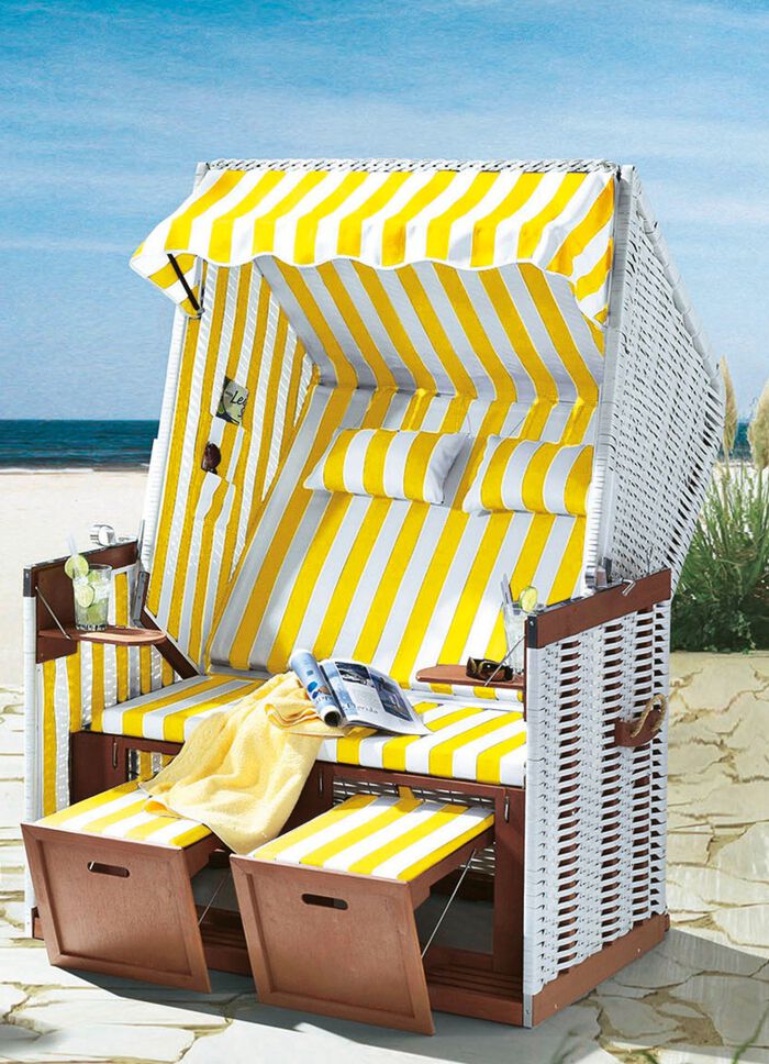 Strandkorb mit pflegeleichtem Kunststoffgeflecht 