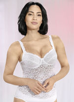 Nina von C. BH-Hemd mit Vorderteil aus Elastikspitze WEISS