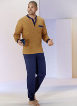 Pyjama mit Knopfleiste, Ärmel- und Beinbündchen 