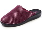 Zweierpack Pantoffeln aus gepunktetem Textilmaterial 1x BORDEAUX 1x SCHWARZ