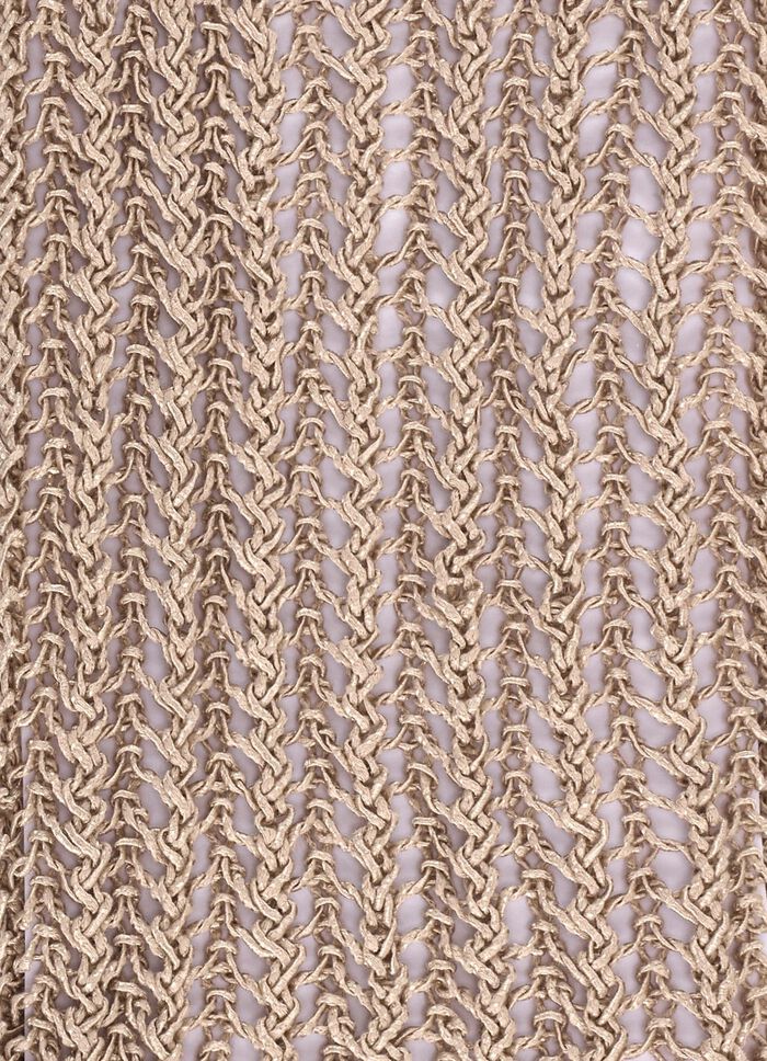 Pullover aus edel gl&auml;nzendem B&auml;ndchengarn SANDBEIGE