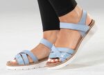 ELENA EDEN, modische Damen-Sandale, Weite H, mit herausnehmbarem Fussbett BLEU