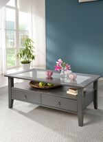 Couchtisch aus massivem Kiefernholz GRAU