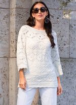 Pullover mit dekorativer Wellenstrukur 