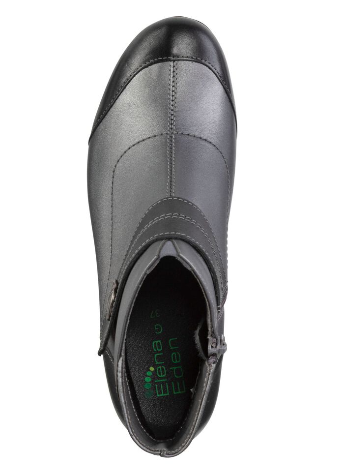 ELENA EDEN, elegante Damen-Stiefeletten, Weite G, mit herausnehmbarem Fussbett ALTSILBER-SCHWARZ