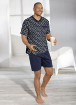 Pastunette Shorty mit V-Ausschnitt und Alloverdessin 