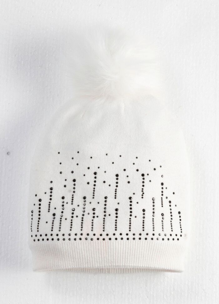 Stilvolle Damen-M&uuml;tze mit Glitzersteinchen 