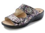 Mubb Pantolette aus floral bedrucktem Leder LILA-BUNT