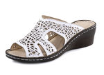 ELENA EDEN Pantolette aus perforiertem Nappaleder WEISS