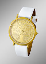 Quartz-Damenuhr mit satinierten Metallgehäuse 