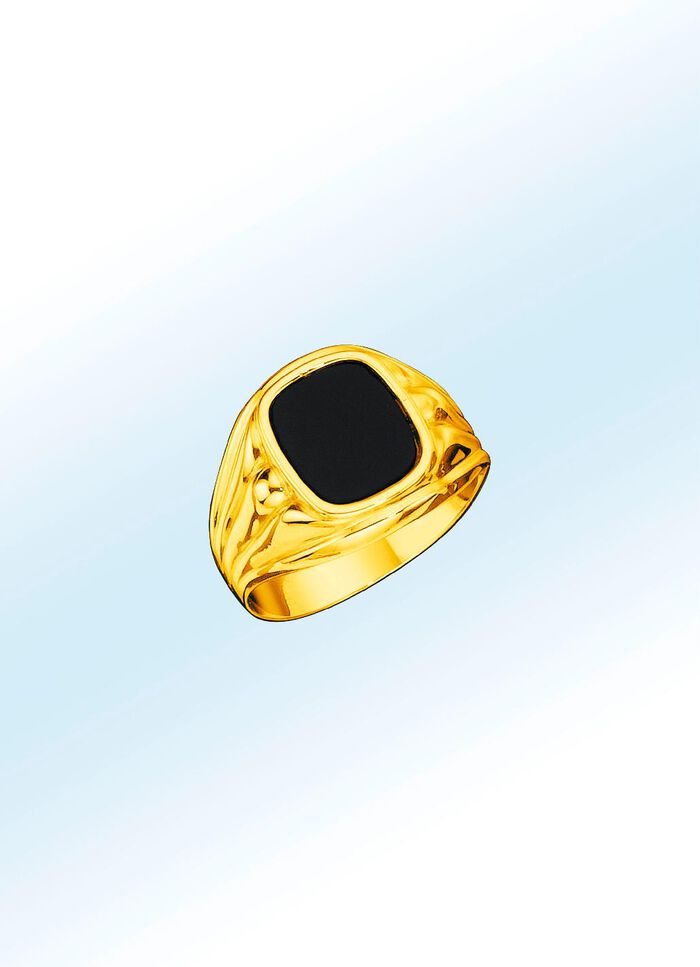 Herrenring mit Echt Onyx 