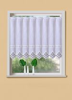 Kurzvorhang mit edler Macramé-Spitze und Stangendurchzug 