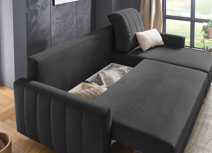 Polsterecke mit Bettfunktion und Bettkastenn 