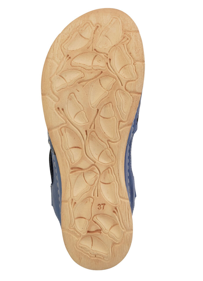 Gemini Sandale aus schattiertem Nappaleder mit Prägung BLAU