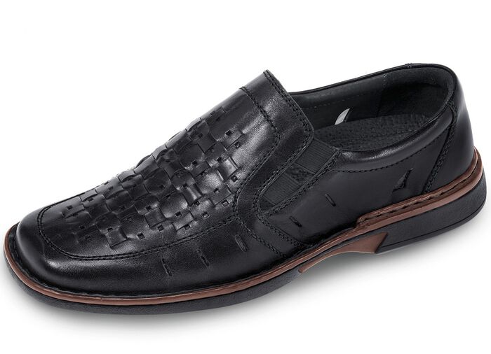 Slipper mit interessanter Flechtung SCHWARZ