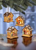 Beleuchtete Weihnachtsmarktszene, 4-teilig 