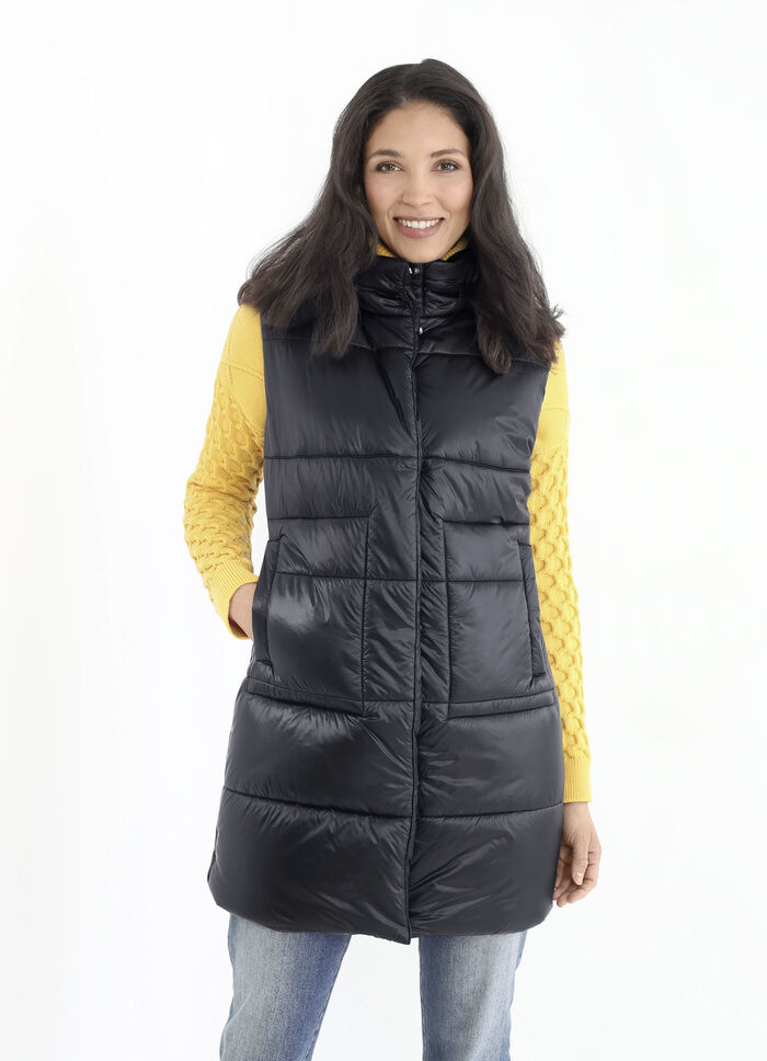 Funktions-Longgilet mit 2-Wege-Reissverschluss 