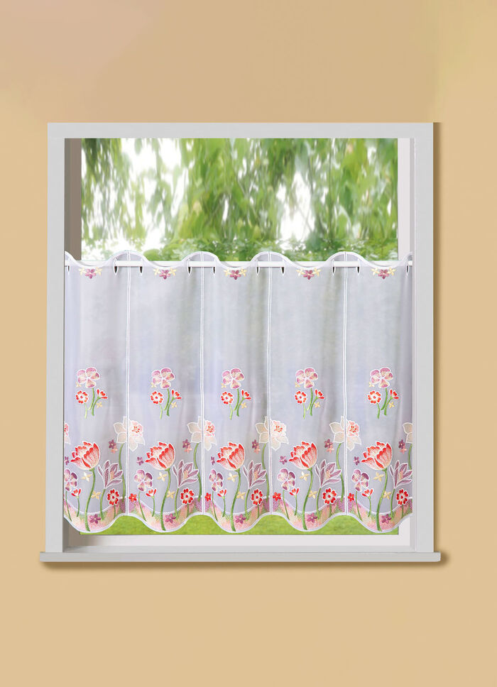 Kurzvorhang mit echter Plauener Stickerei 