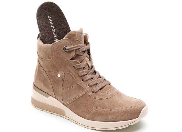 Waldl&auml;ufer Schn&uuml;r-Stiefelette mit Innenreissverschluss TAUPE