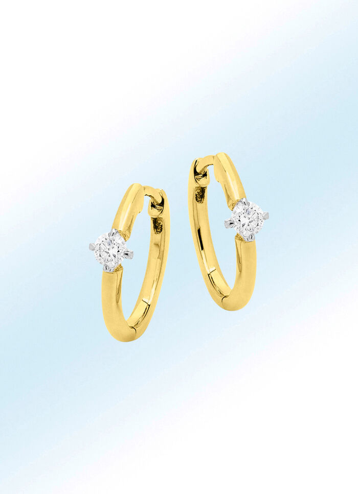 Schlichte Creolen mit Brillanten 