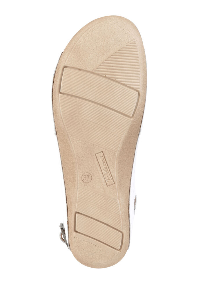 Sandale aus Rind-Nappaleder mit verstellbarem Fersenriemchen WEISS-BRONZE