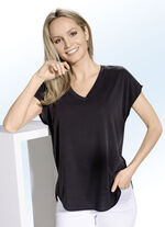 Shirt mit abgerundeten Seitenschlitzen