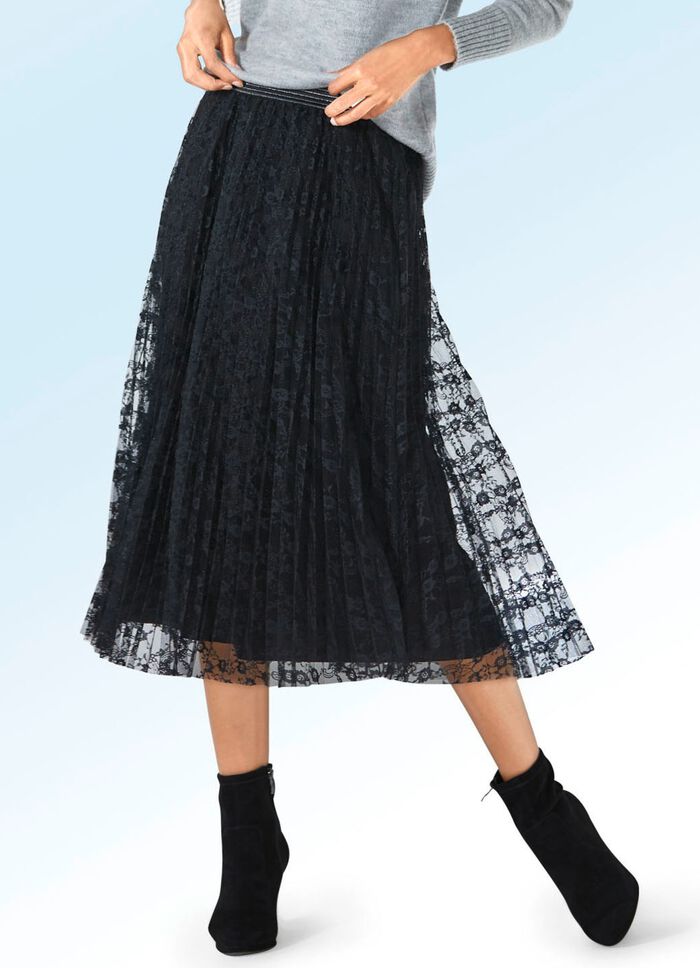 Plissee-Rock in floraler Spitzenoptik 