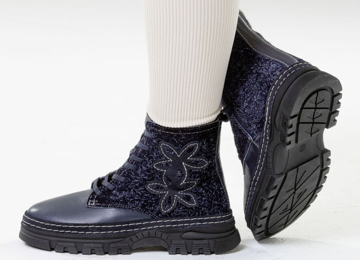 Gemini, modische Damen-Stiefeletten, Winterschuhe, Weite G, mit herausnehmbarem Fussbett MARINE