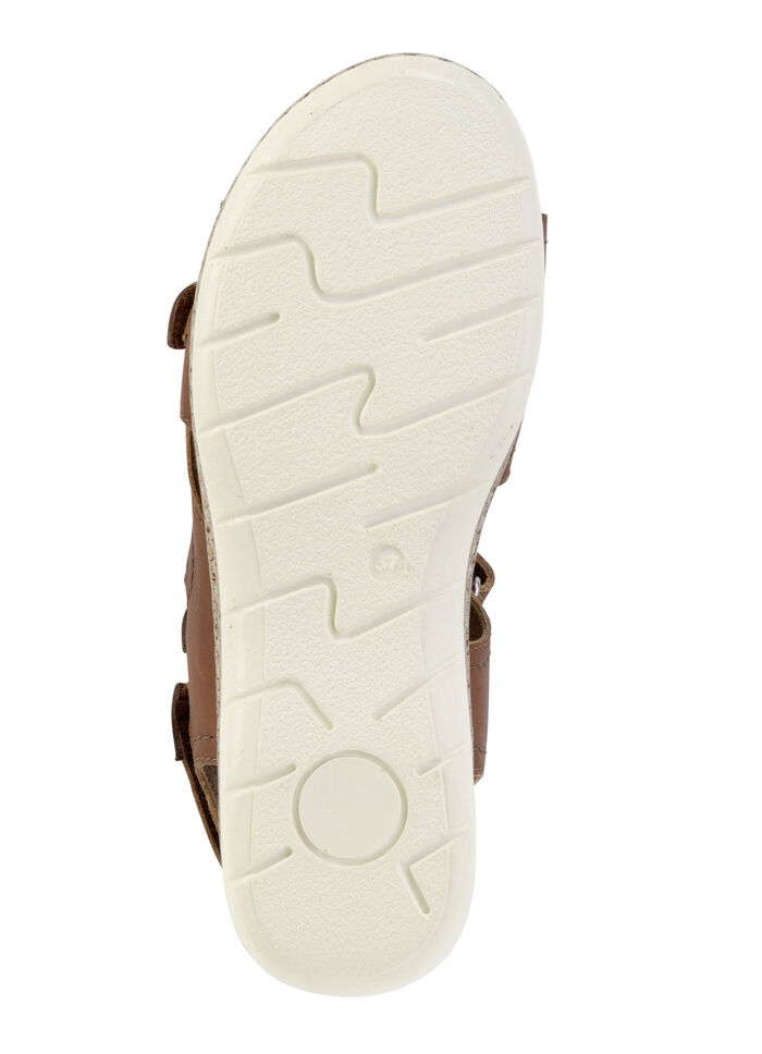 ELENA EDEN Sandale mit Kontrastbesätzen COGNAC