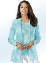 Strick-Twinset mit hübschem Mustermix AQUA