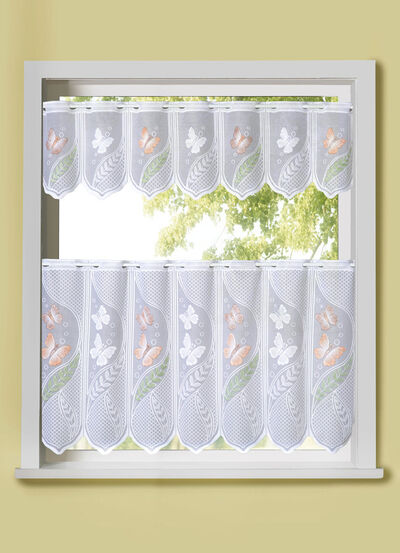 Kurzvorhang «Schmetterlinge» in verschiedenen Farben 