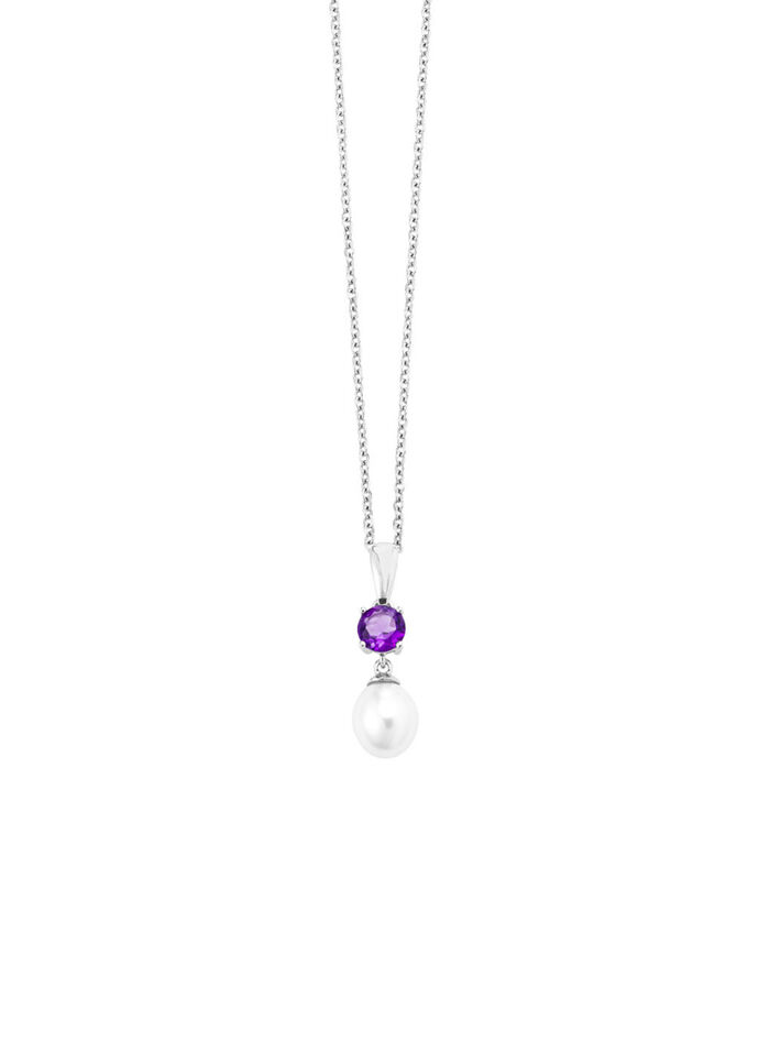 Anhänger mit Süsswasser-Zuchtperle und Amethyst 